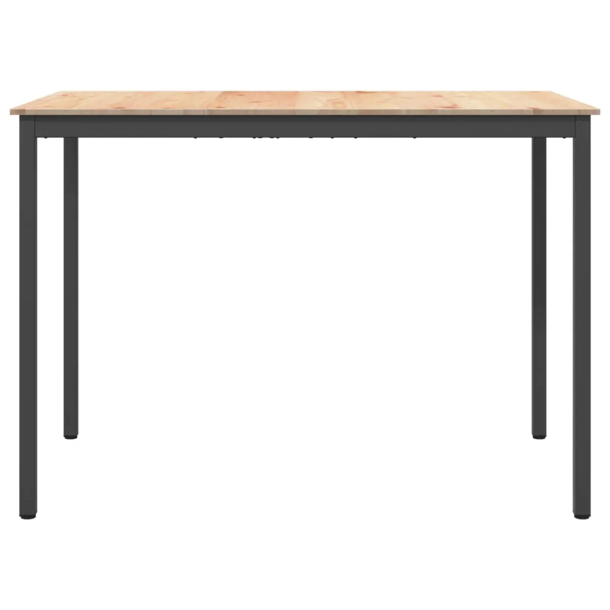 Bar Table Solid Pine Wood Natural Finish 150x80x105cm Metal Legs