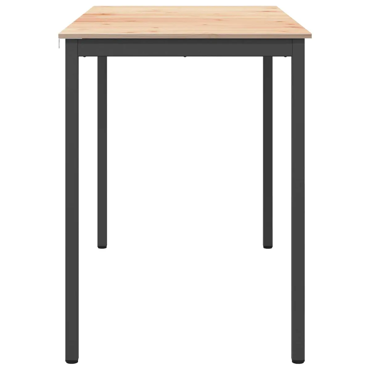 Bar Table Solid Pine Wood Natural Finish 150x80x105cm Metal Legs