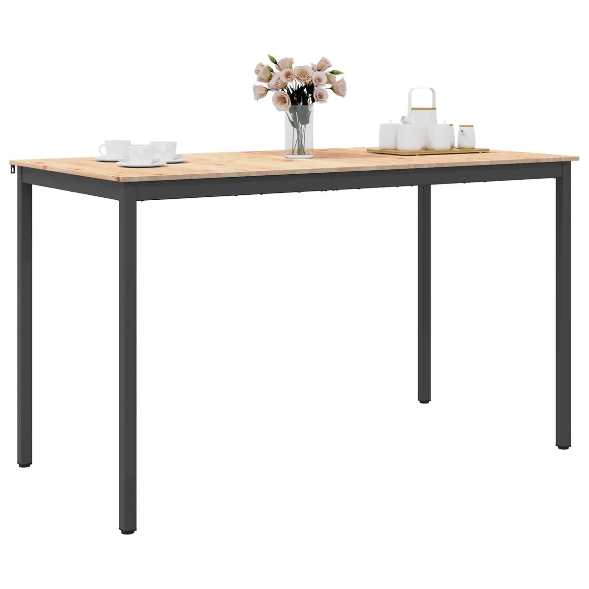 Natural Brown Solid Pine Wood Bar Table 180x90x105cm