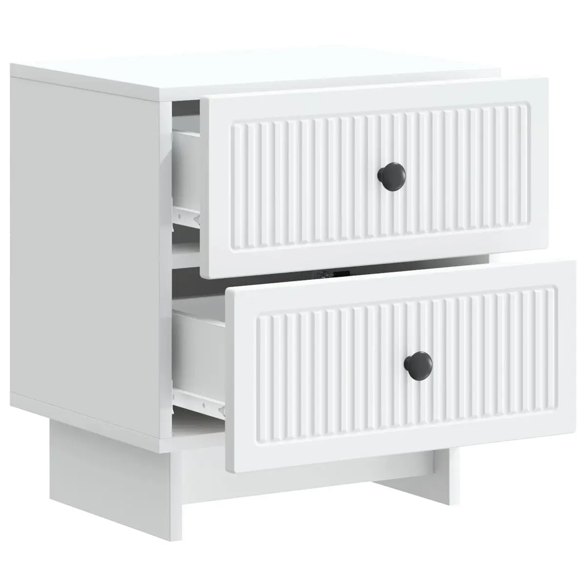 Bedside Cabinet White 43 x 34.5 x 47.5 cm Storage Nightstand Table