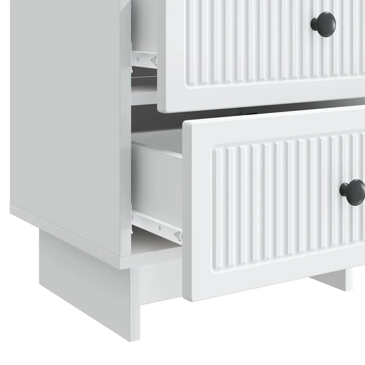 Bedside Cabinet White 43 x 34.5 x 47.5 cm Storage Nightstand Table