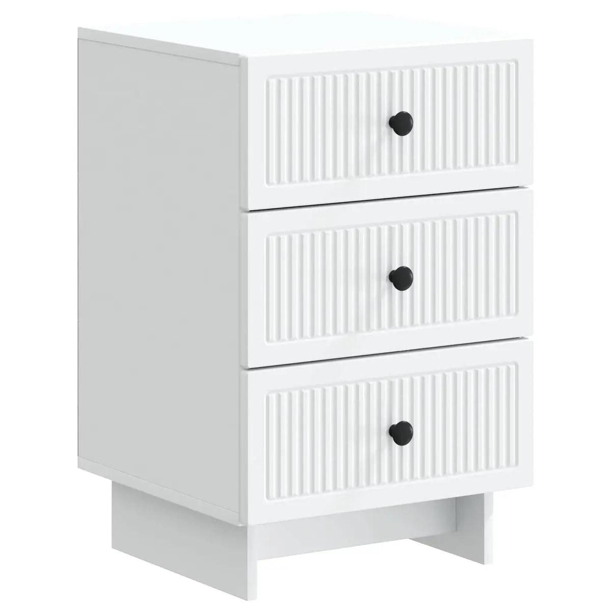 White Bedside Cabinet with Drawers 43x41x66.5cm