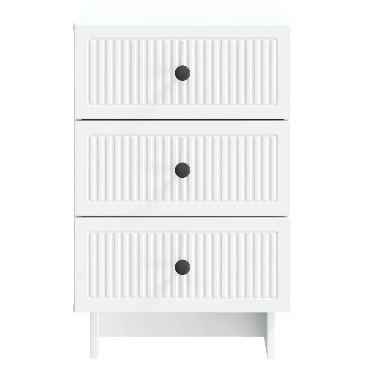 White Bedside Cabinet with Drawers 43x41x66.5cm