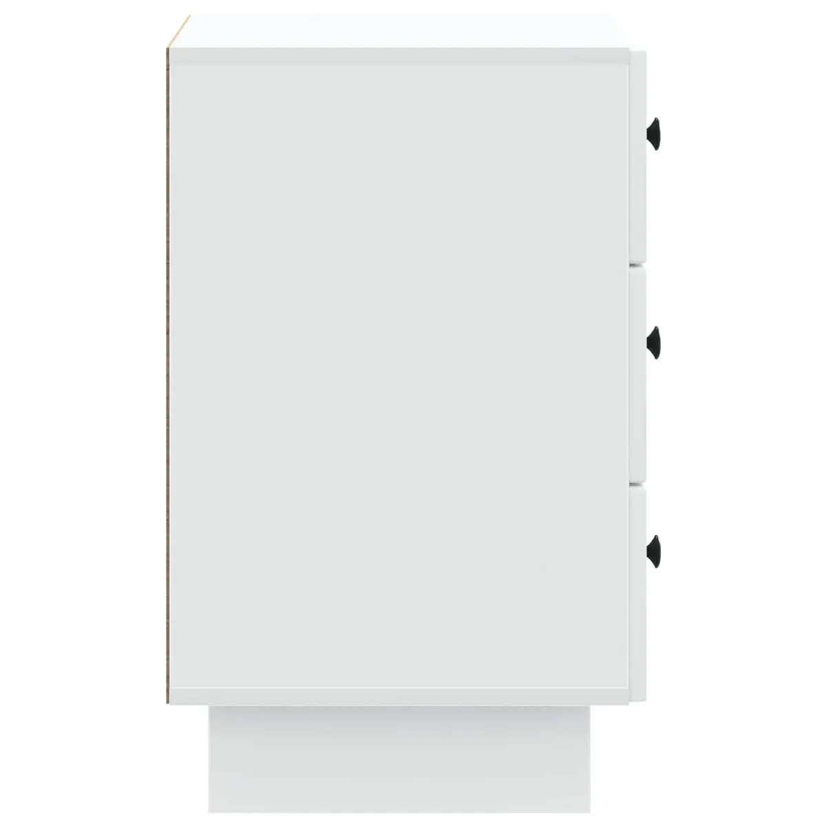 White Bedside Cabinet with Drawers 43x41x66.5cm