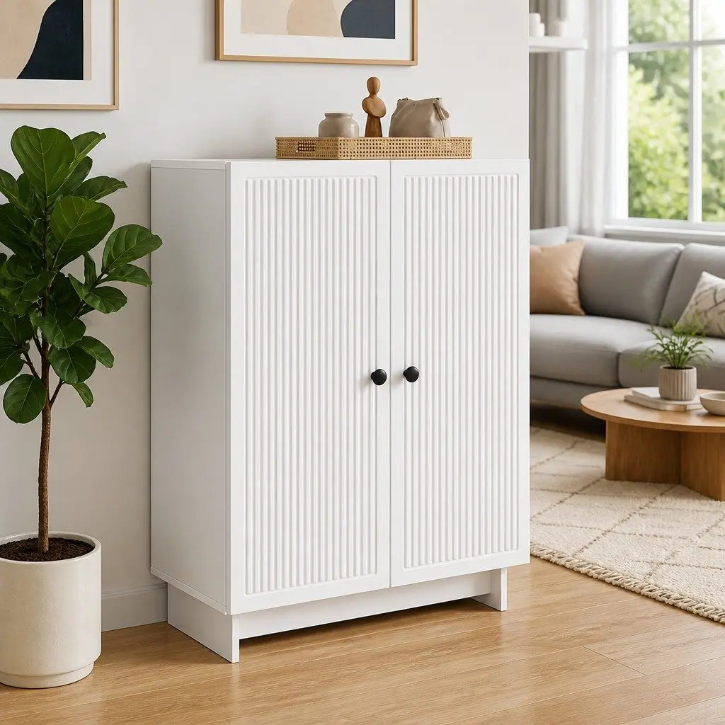 White Vintage-Style Sideboard for Living Spaces