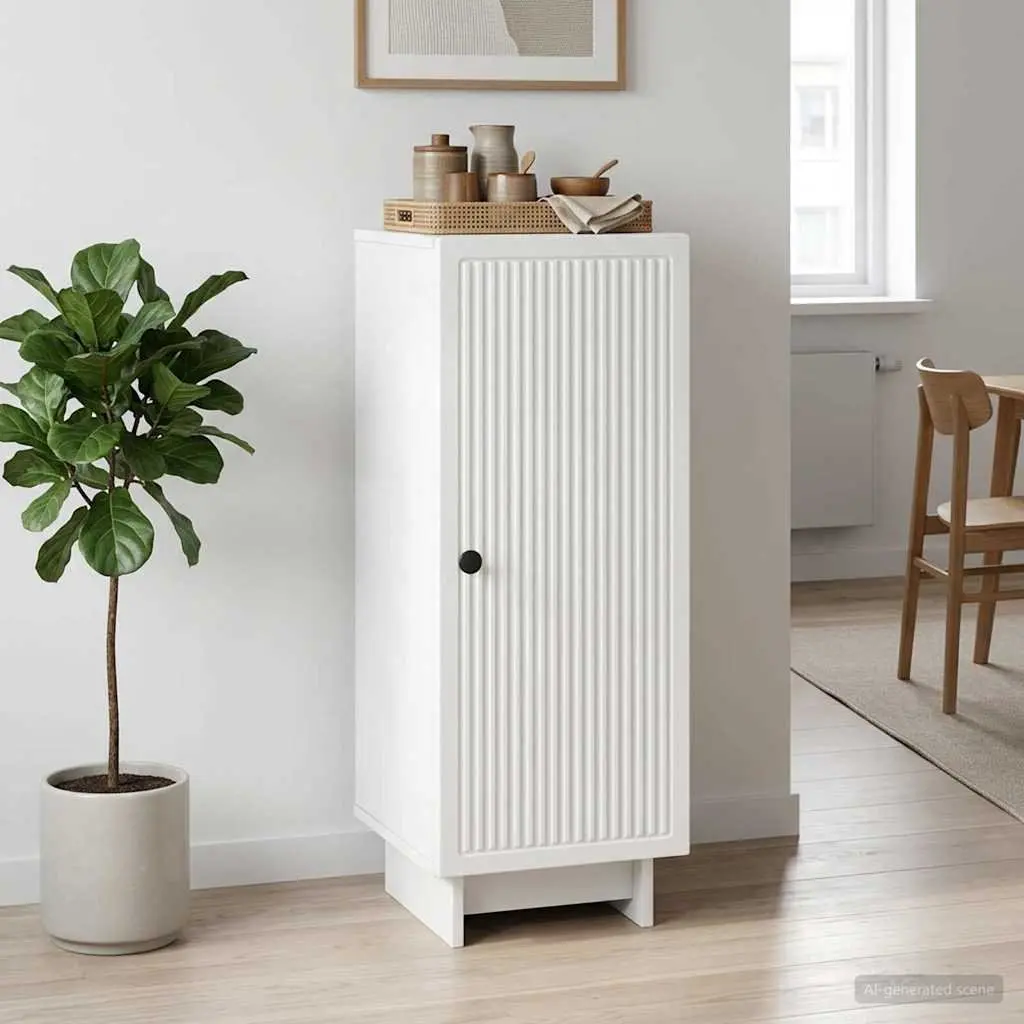 Sideboard White 33 x 34.5 x 90 cm Engineered Wood Storage Cabinet Living Room