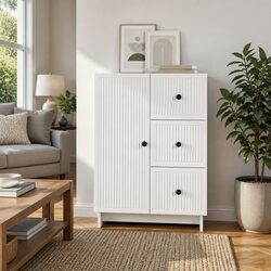 Modern White Sideboard Storage Cabinet for Living Areas