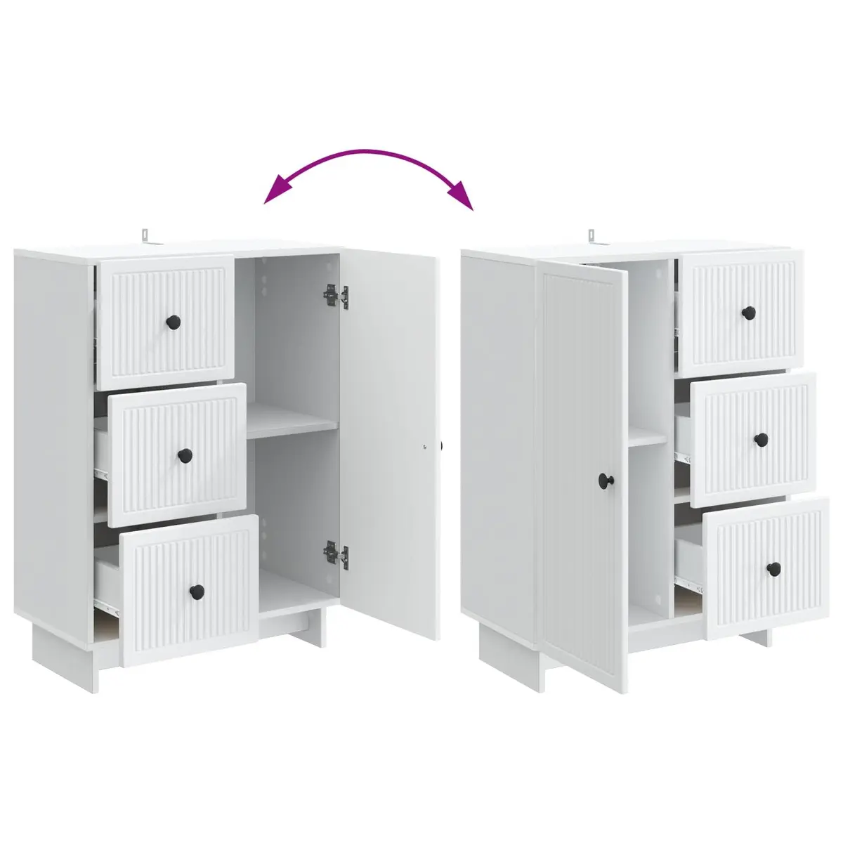 White Sideboard Storage Cabinet for Living Areas