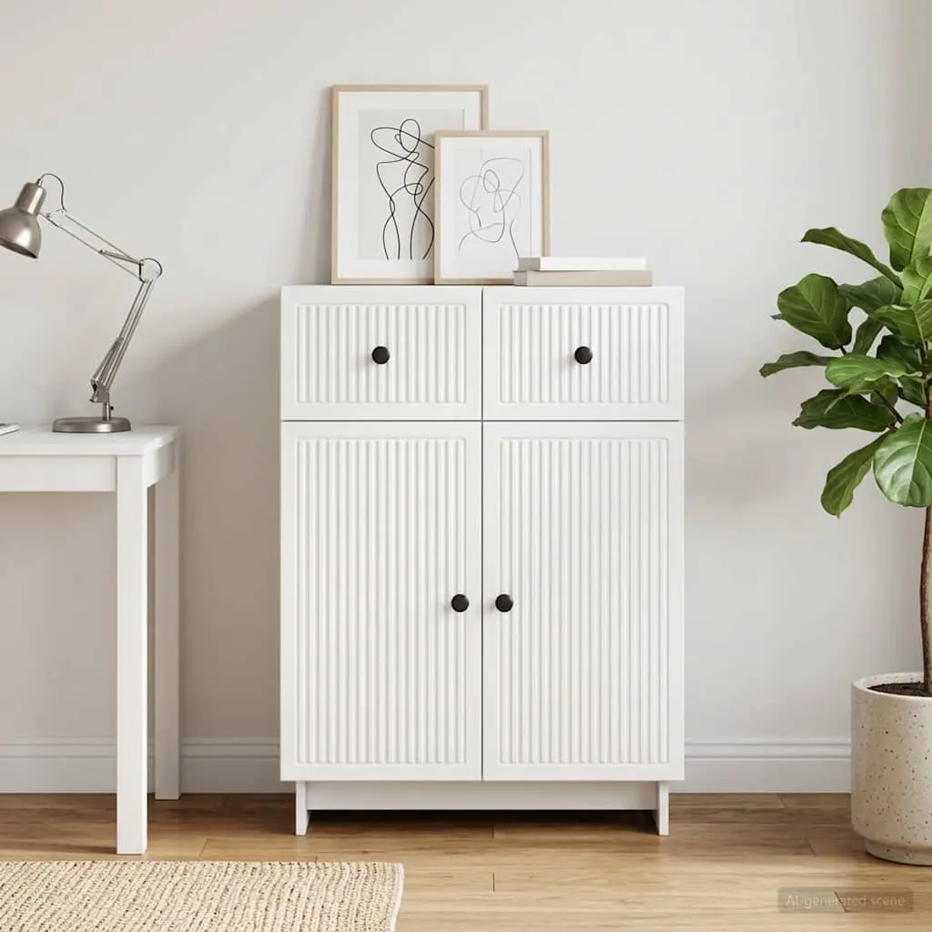 White Sideboard 66x34.5x90cm Storage Cabinet