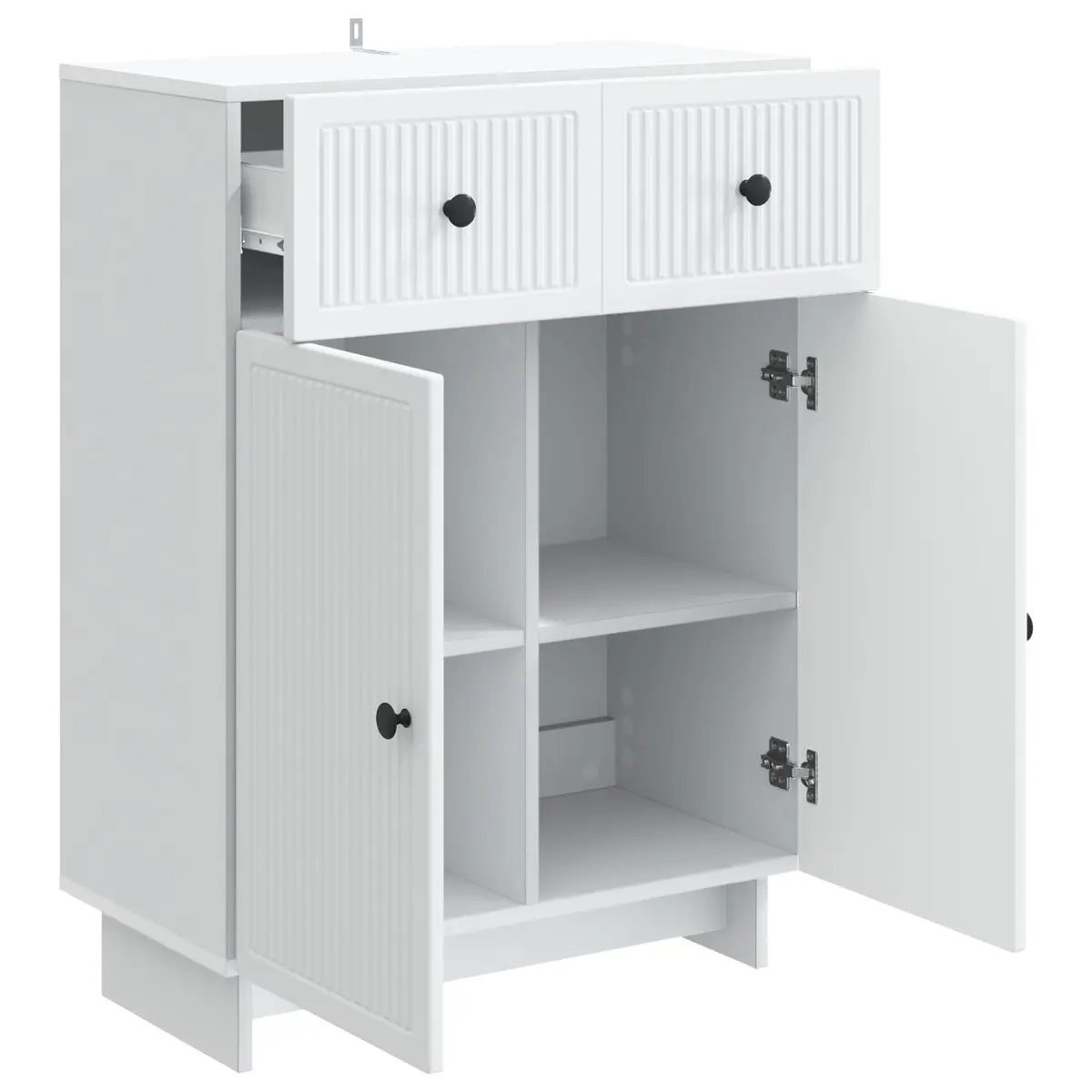 White Sideboard 66x34.5x90cm Storage Cabinet