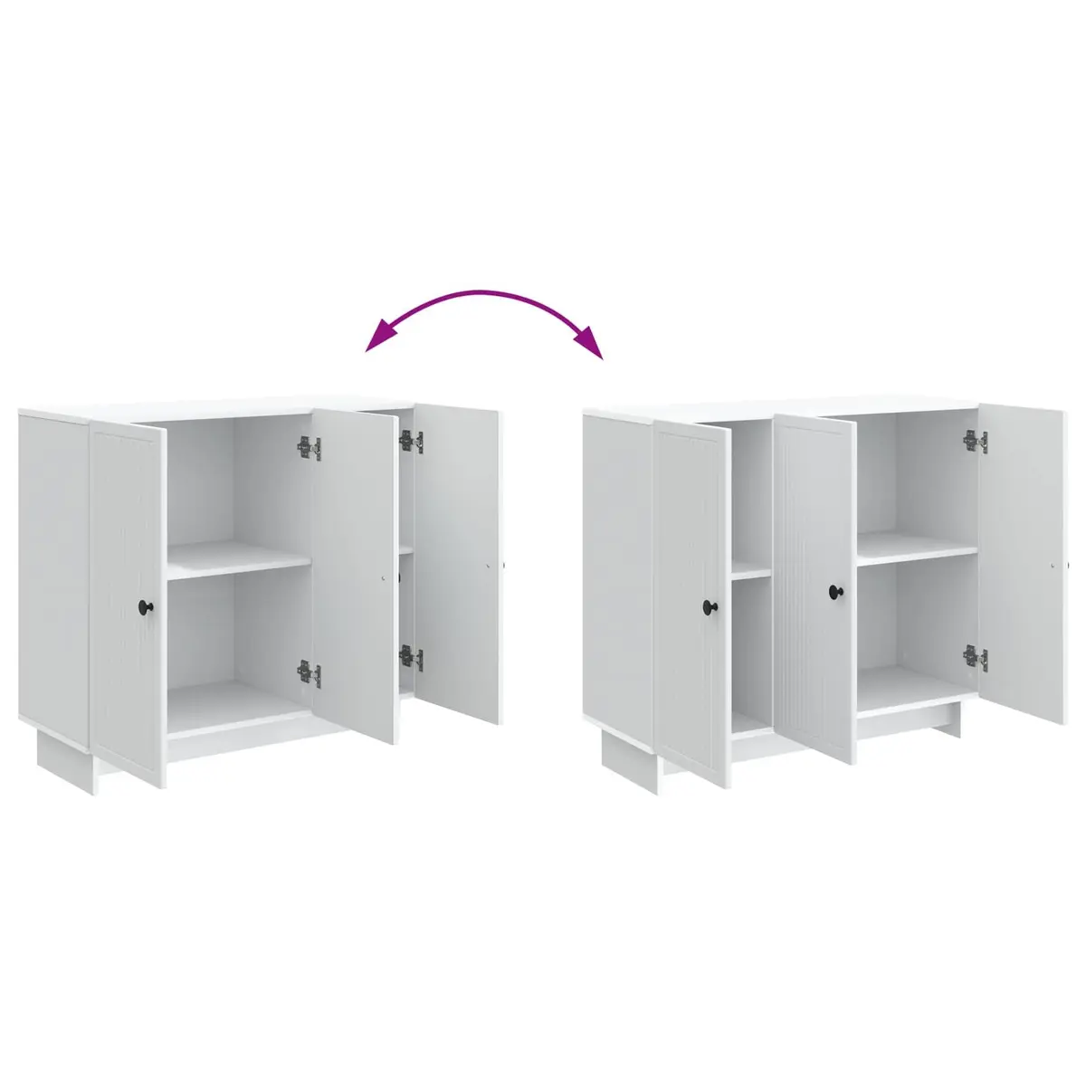 Sideboard White Rectangular Engineered Wood Storage Cabinet