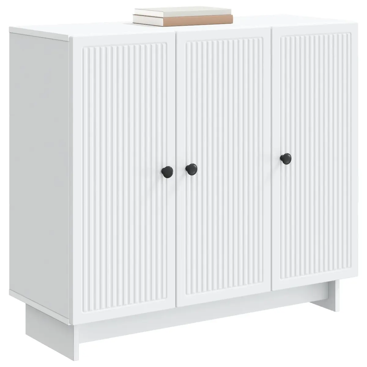 Sideboard White Rectangular Engineered Wood Storage Cabinet