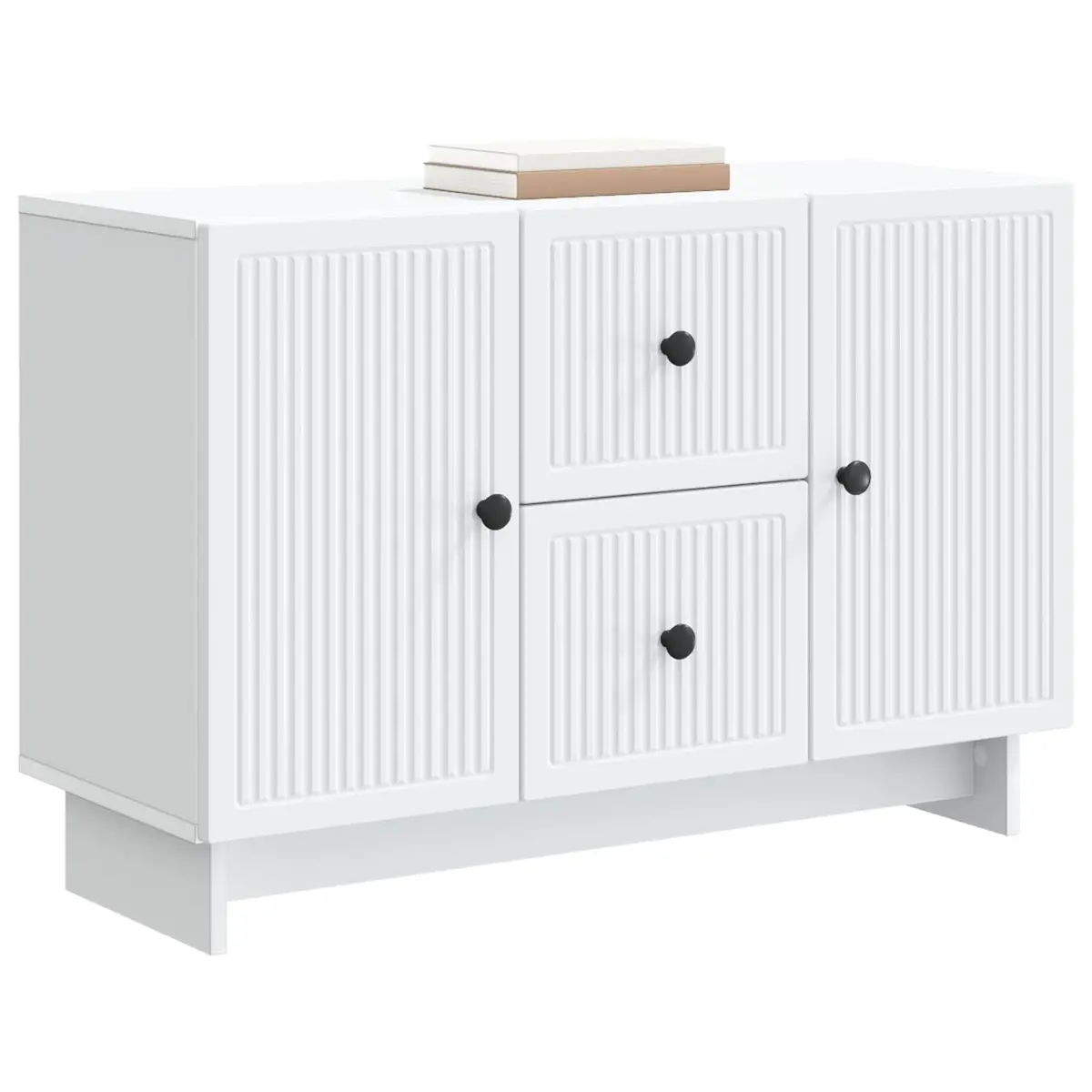 White Sideboard Storage Cabinet with Drawers