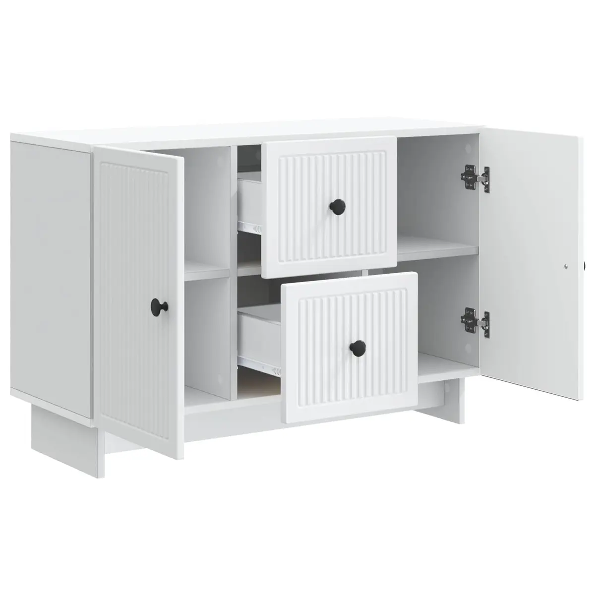 White Sideboard Storage Cabinet with Drawers