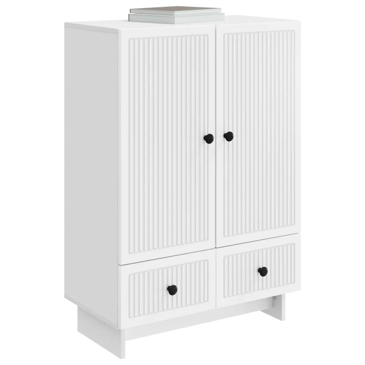 White Sideboard Storage Cabinet with Drawers