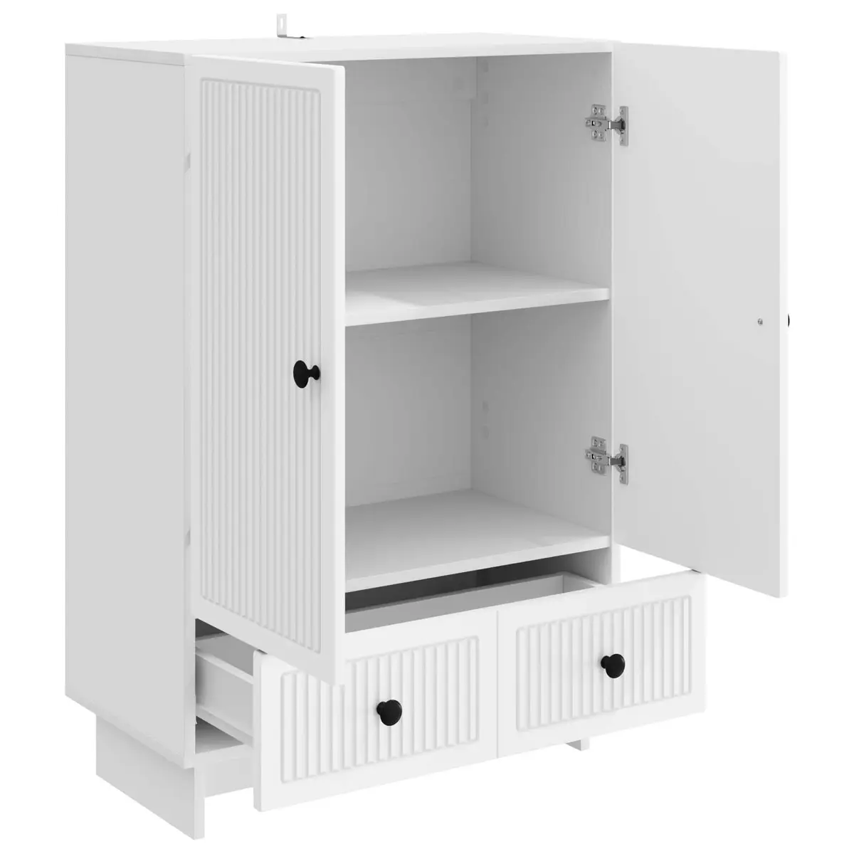 White Sideboard Storage Cabinet with Drawers