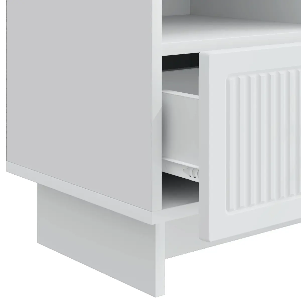 White TV Cabinet with Drawer for Living Rooms