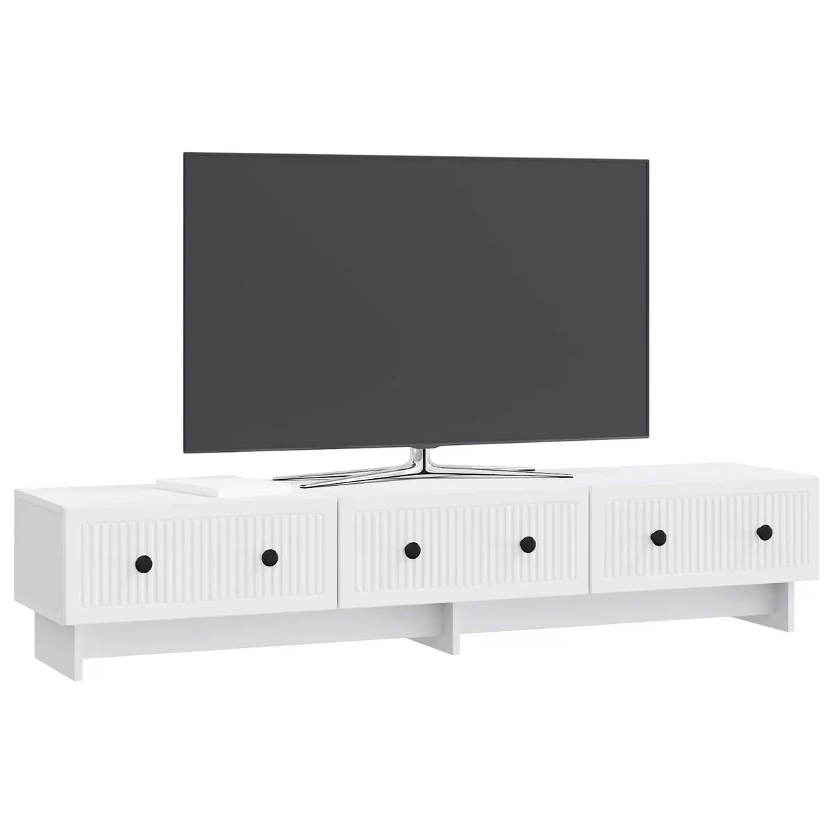 TV Cabinet White 147 x 34.5 x 30 cm Engineered Wood Lowboard Unit