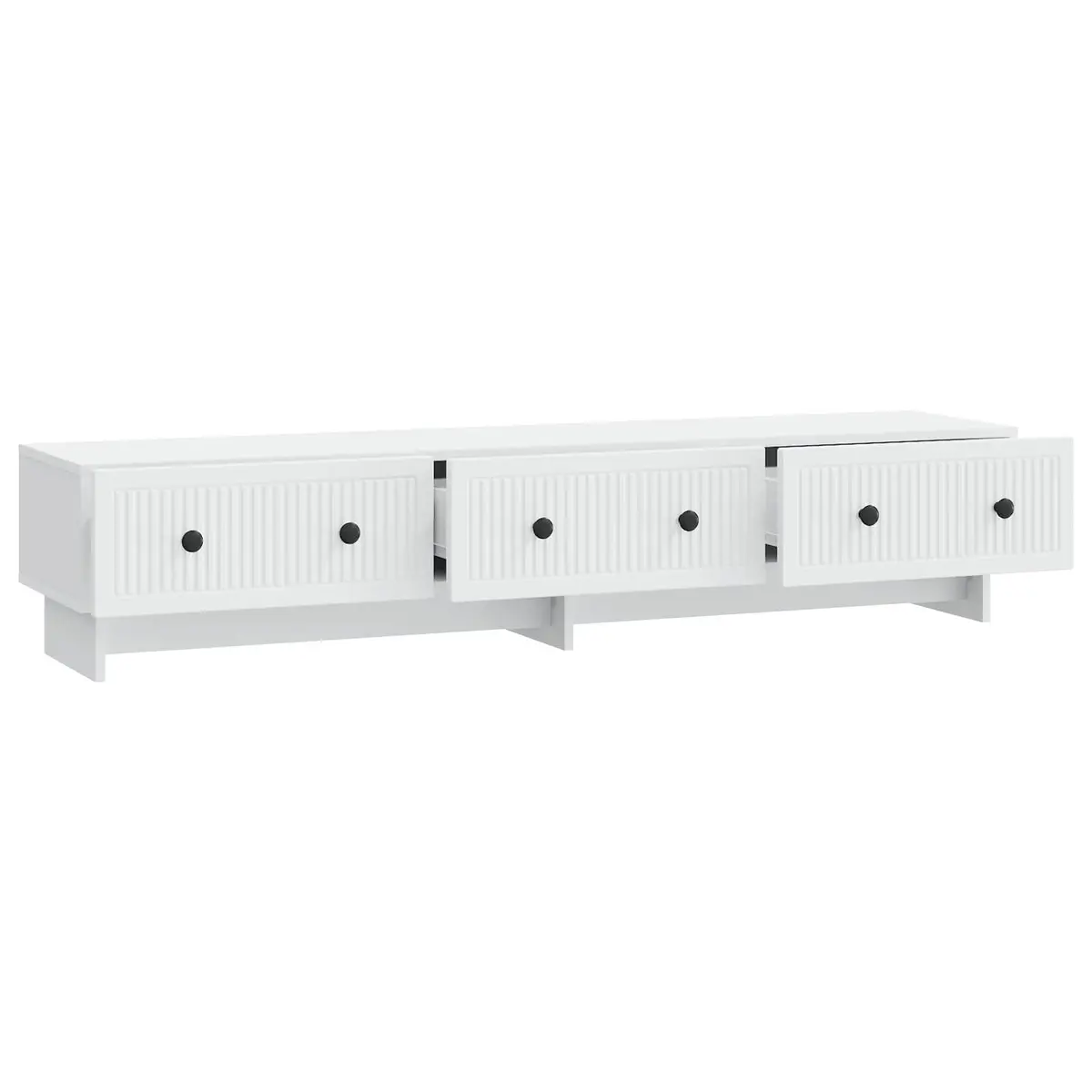 TV Cabinet White 147 x 34.5 x 30 cm Engineered Wood Lowboard Unit