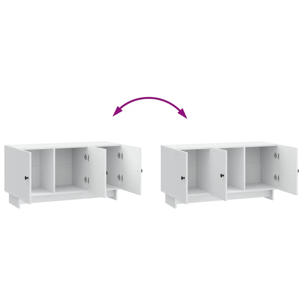 White TV Cabinet for Living Room Storage