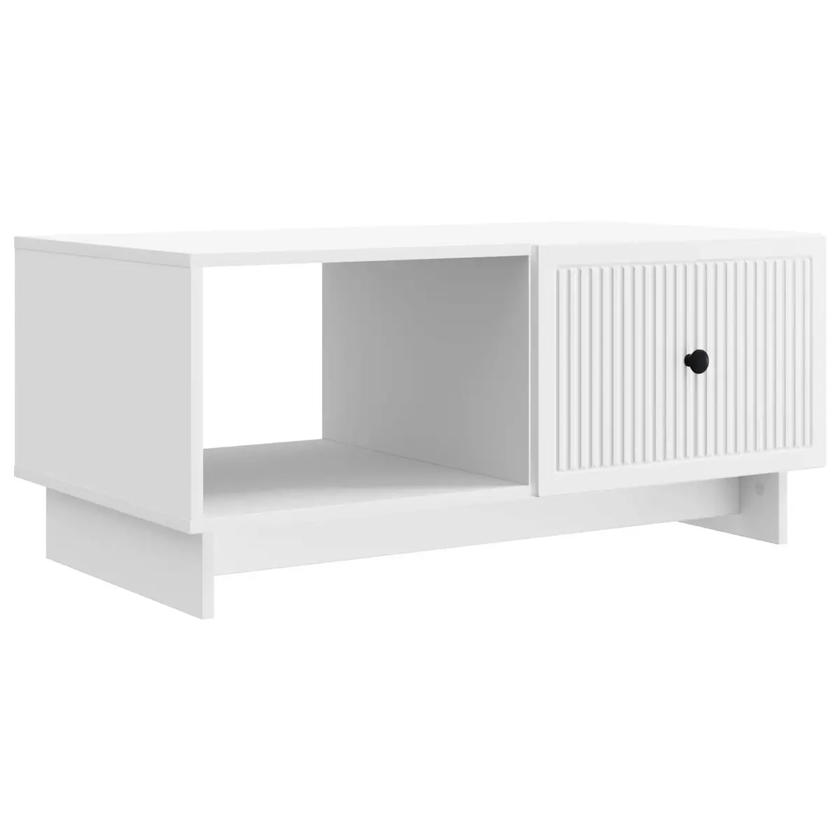 White Rectangular Coffee Table with Storage
