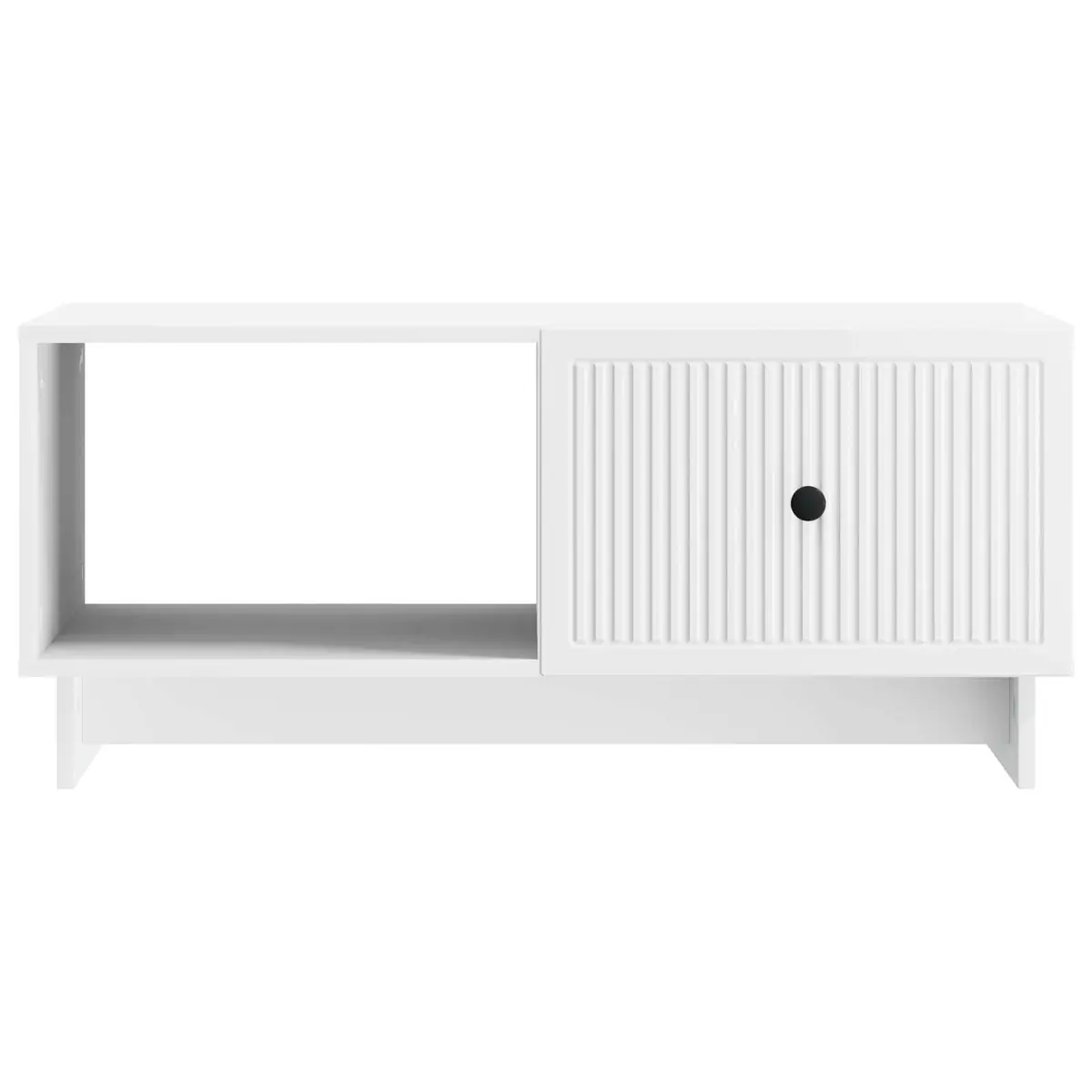 White Rectangular Coffee Table with Storage
