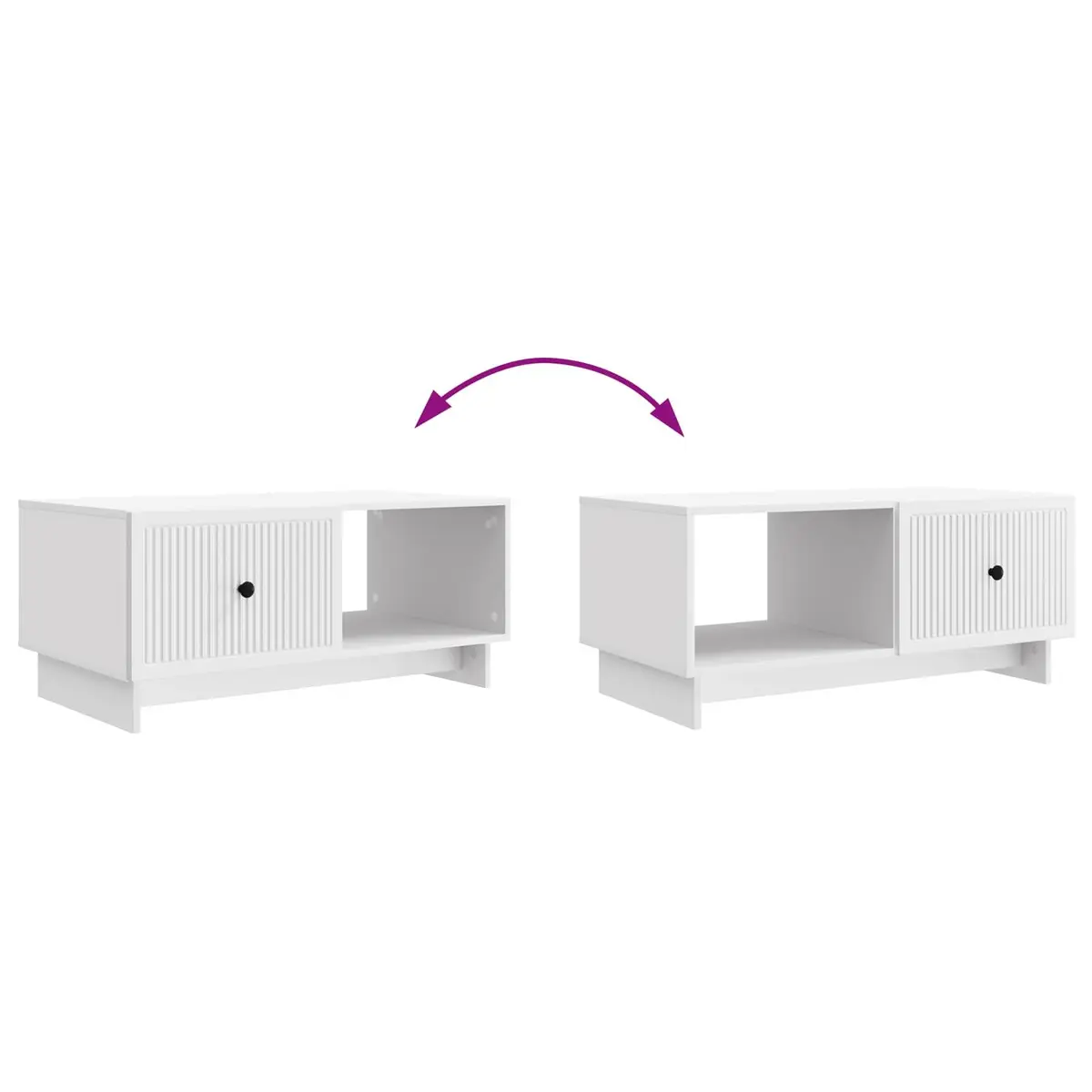 White Rectangular Coffee Table with Storage