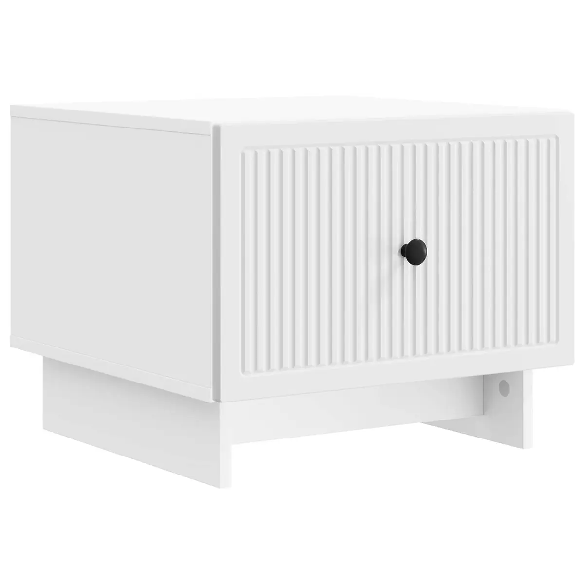 White Stripe Coffee Table with Drawer
