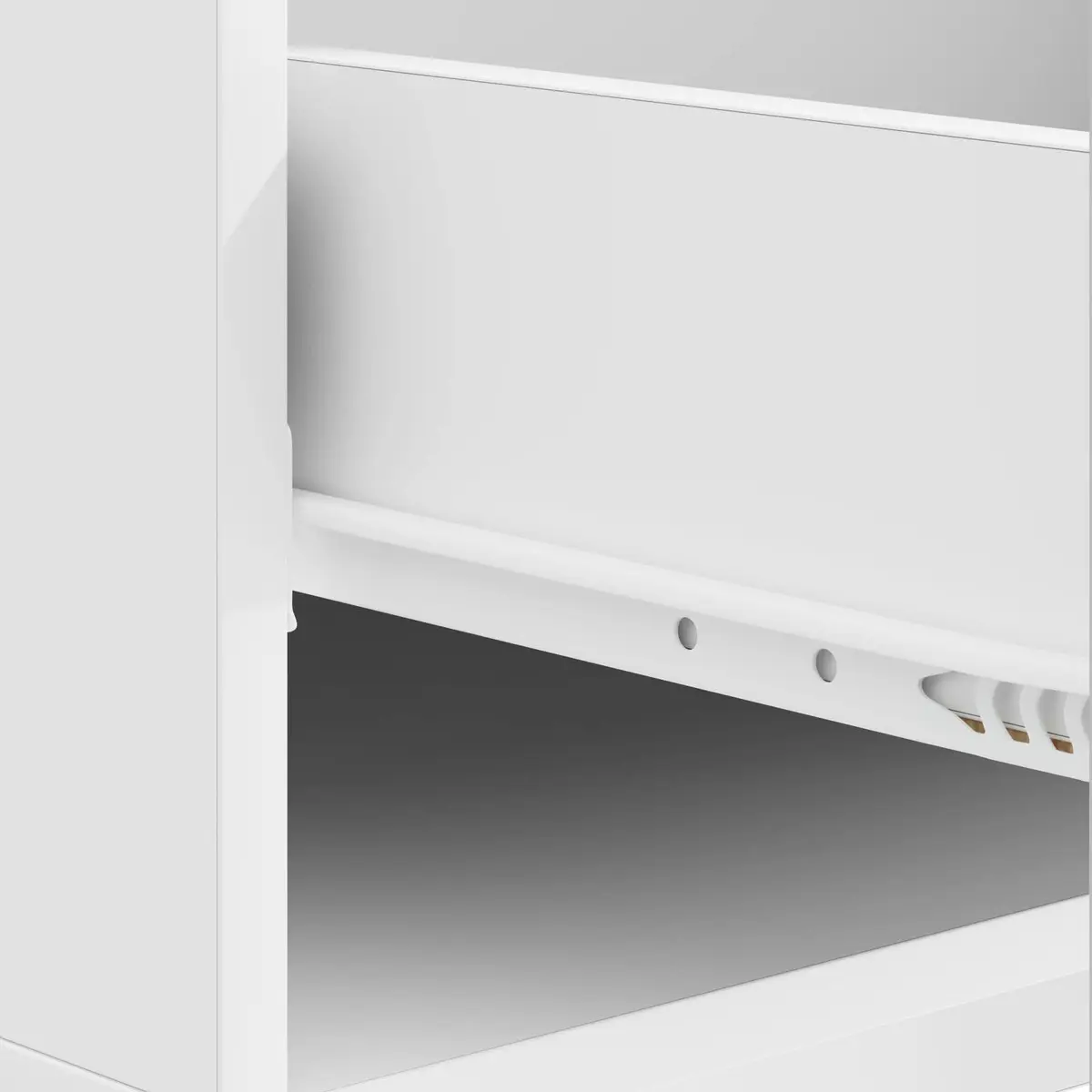 White Stripe Coffee Table with Drawer