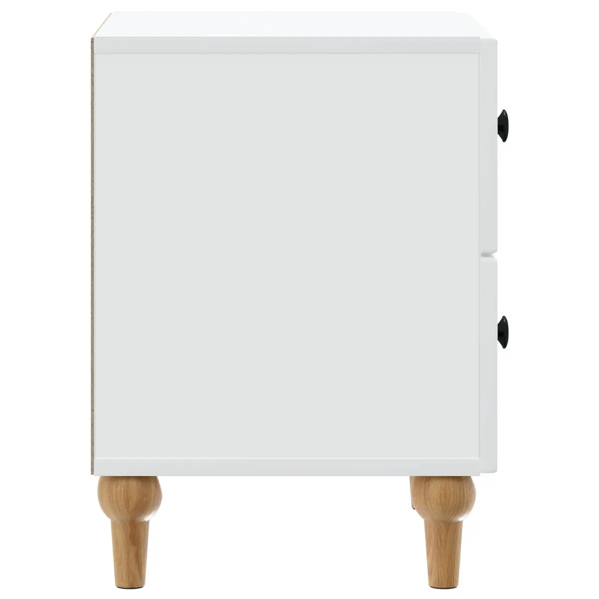 White Bedside Cabinet with Storage Drawers 43 x 34.5 x 48 cm