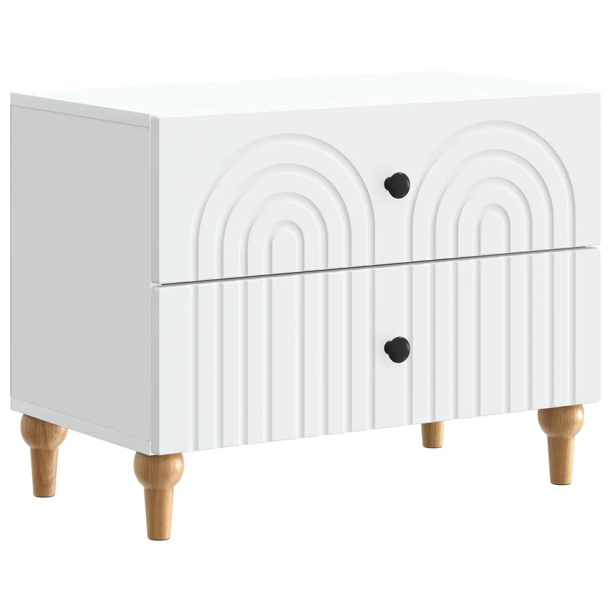 Bedside Cabinet White 62 x 34.5 x 48 cm Modern Engineered Wood Storage Table Drawers