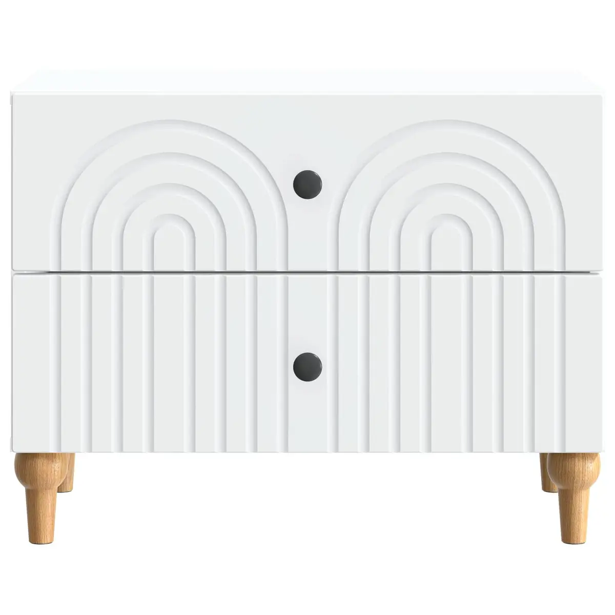 Bedside Cabinet White 62 x 34.5 x 48 cm Modern Engineered Wood Storage Table Drawers