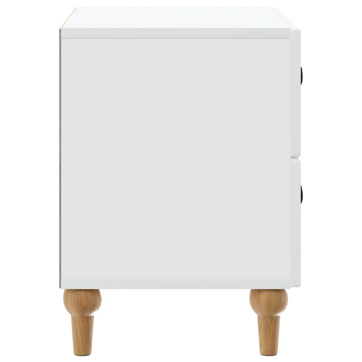 Bedside Cabinet White 62 x 34.5 x 48 cm Modern Engineered Wood Storage Table Drawers