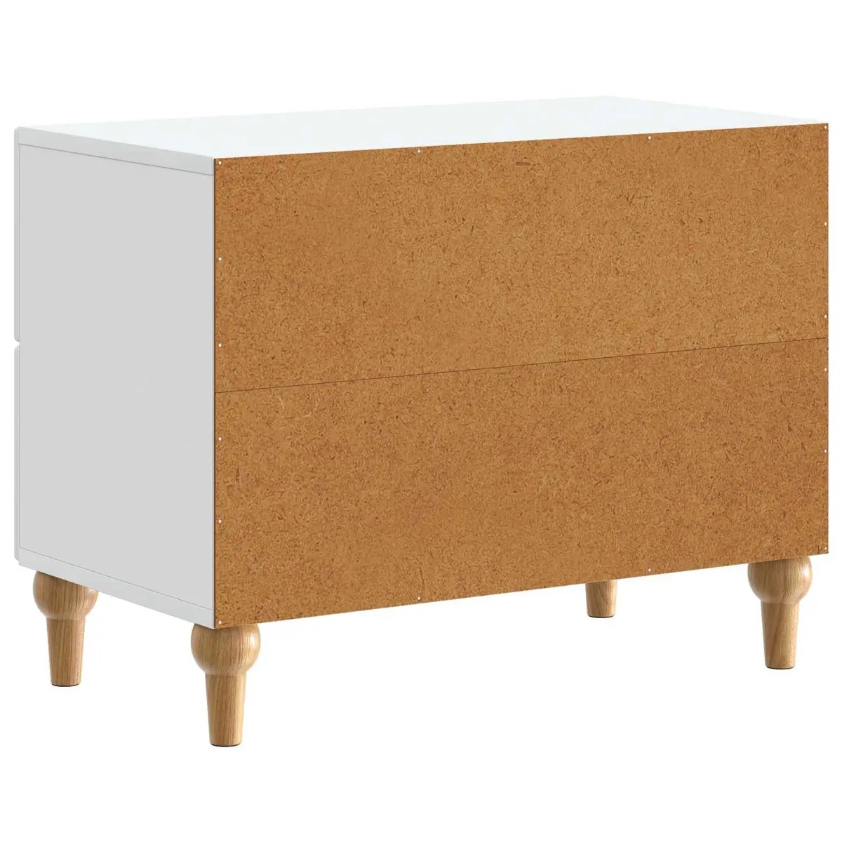 Bedside Cabinet White 62 x 34.5 x 48 cm Modern Engineered Wood Storage Table Drawers