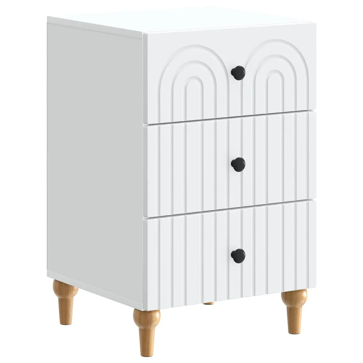 Bedside Cabinet White Engineered Wood Nightstand Compact Storage Table