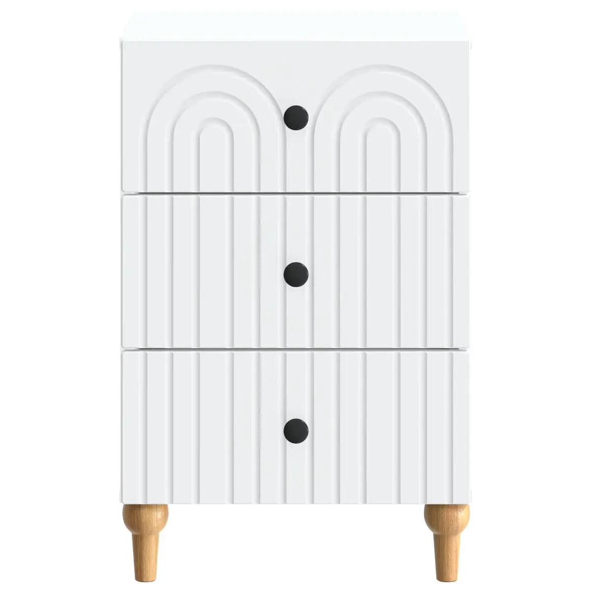Bedside Cabinet White Engineered Wood Nightstand Compact Storage Table