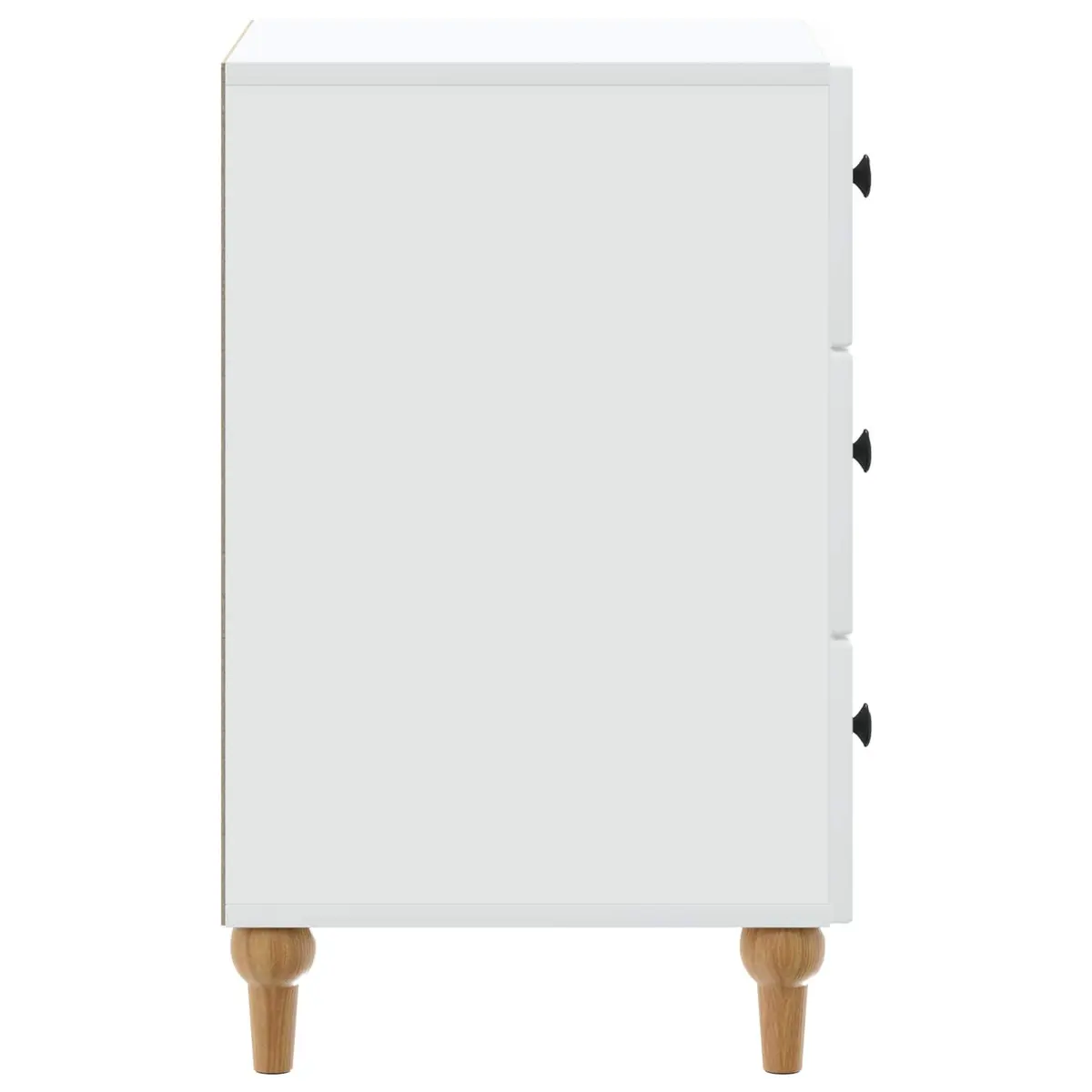 Bedside Cabinet White Engineered Wood Nightstand Compact Storage Table