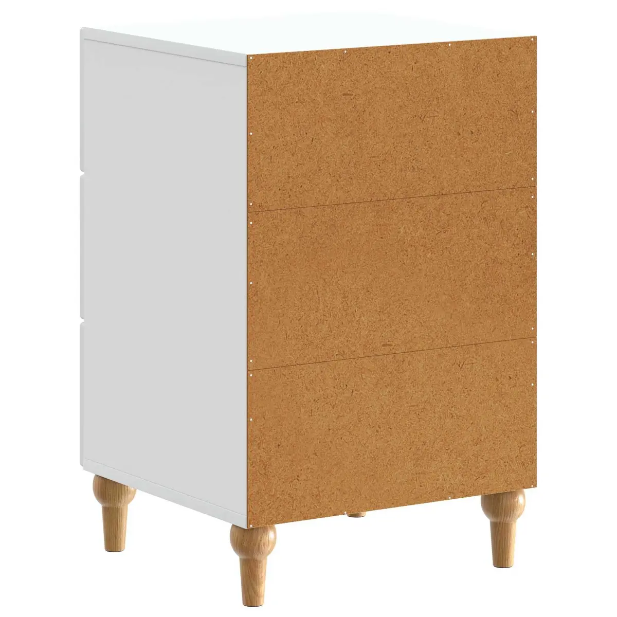 Bedside Cabinet White Engineered Wood Nightstand Compact Storage Table