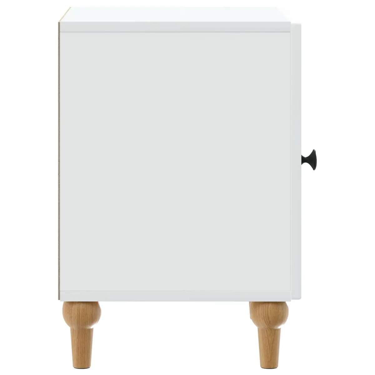 Bedside Cabinet White 43 x 34.5 x 50 cm Modern Nightstand Storage Table