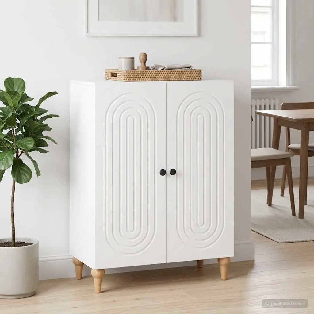 White Sideboard Modern Storage Cabinet for Living Spaces