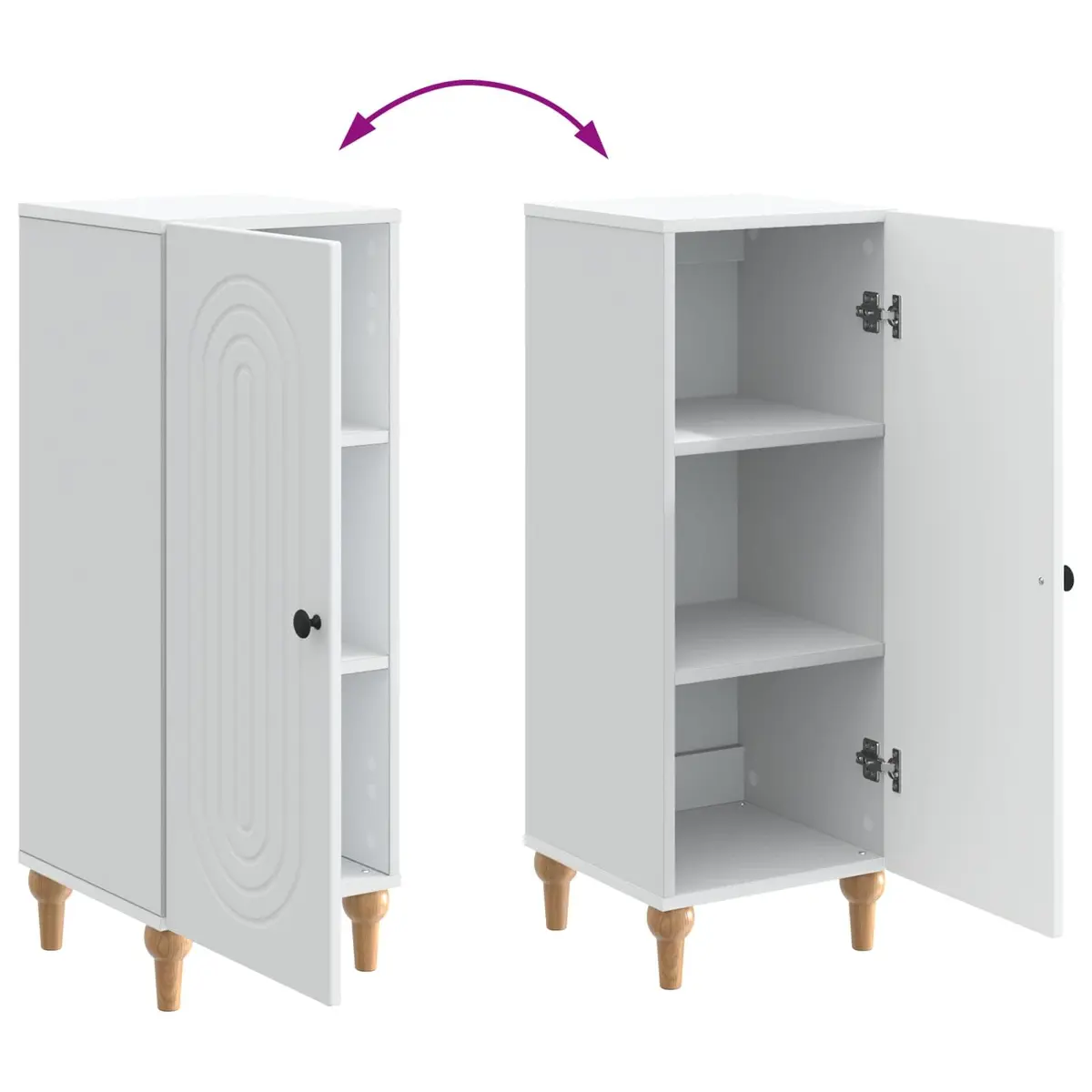 White Sideboard Storage Cabinet Modern Dining Room Buffet Furniture Engineered