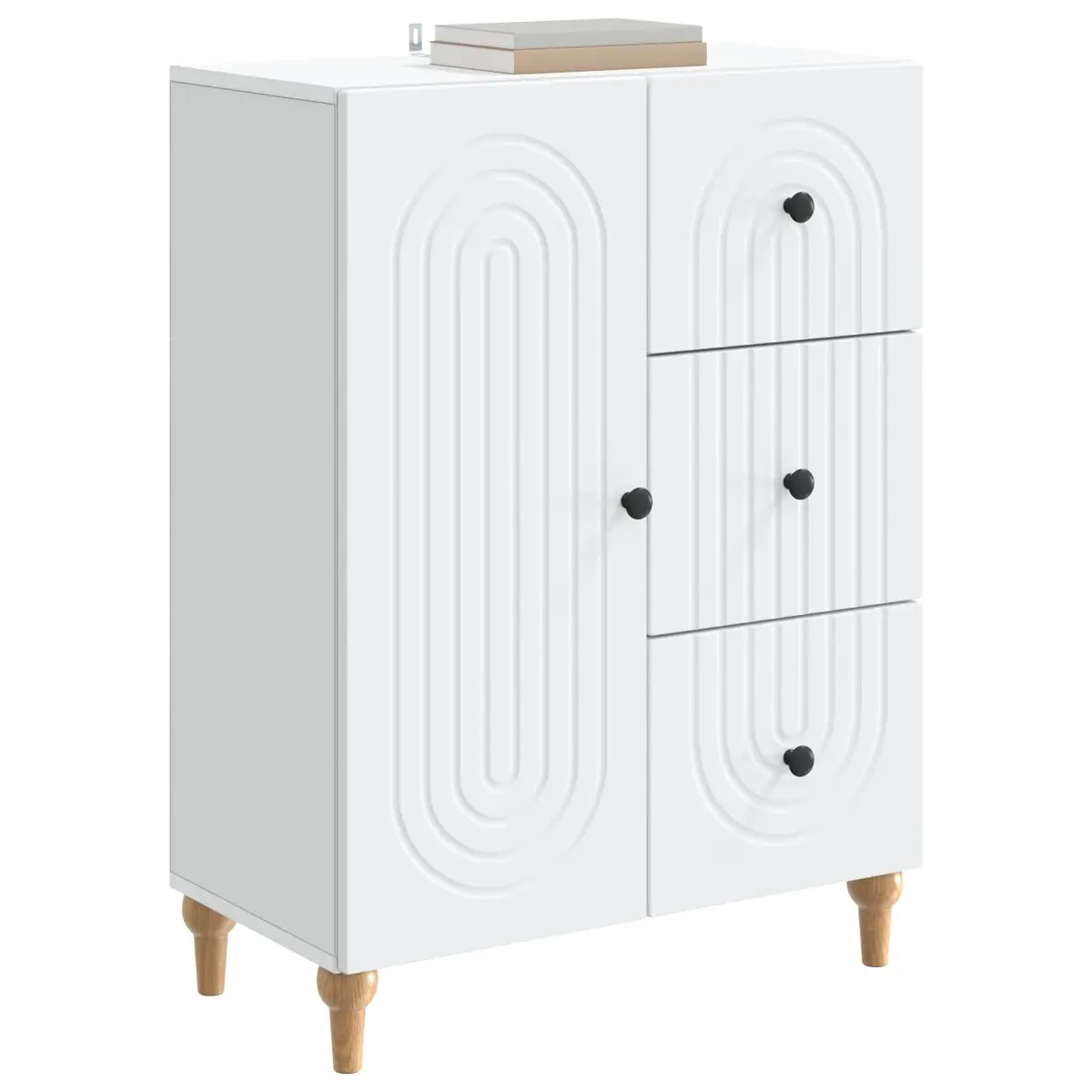 Sideboard Storage Cabinet White Modern 66 x 34.5 x 90 cm Engineered Wood