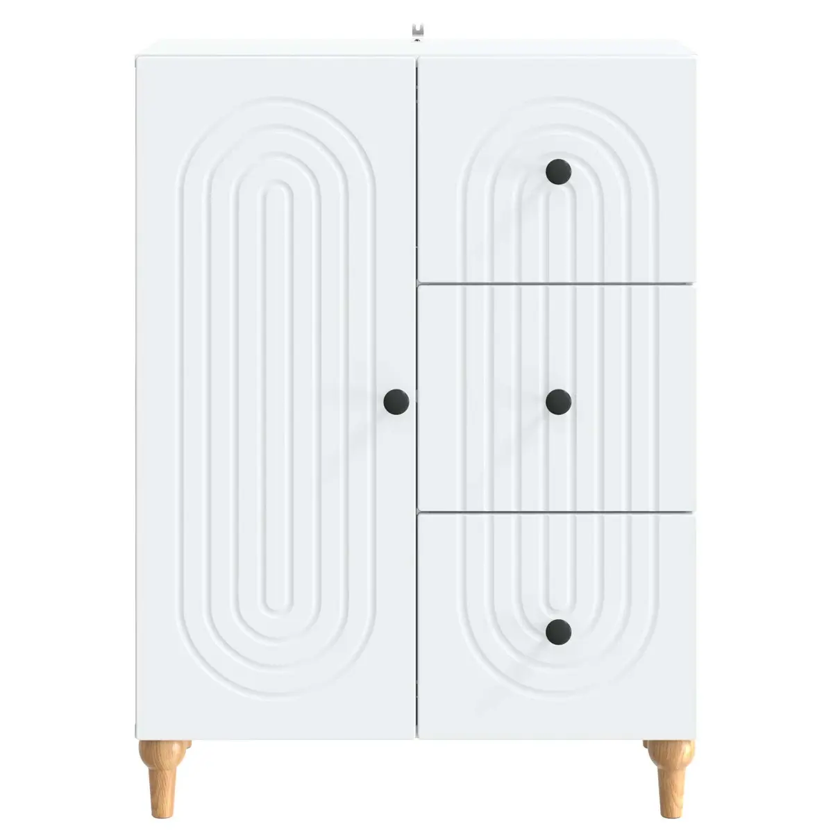 Sideboard Storage Cabinet White Modern 66 x 34.5 x 90 cm Engineered Wood