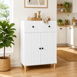 Modern White Sideboard Cabinet for Storage 66x34.5x90cm