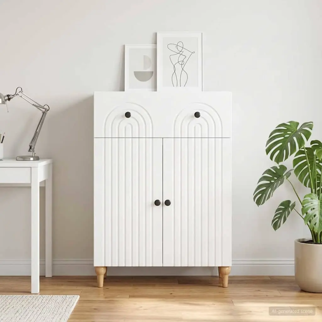 White Sideboard Cabinet for Storage 66x34.5x90cm