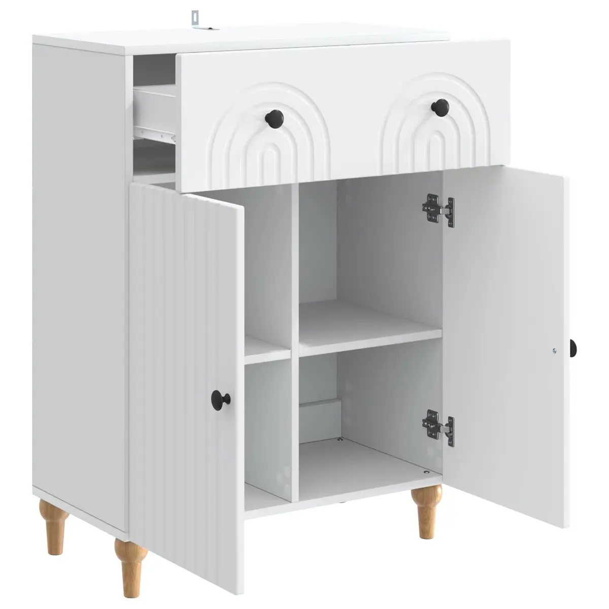 White Sideboard Cabinet for Storage 66x34.5x90cm