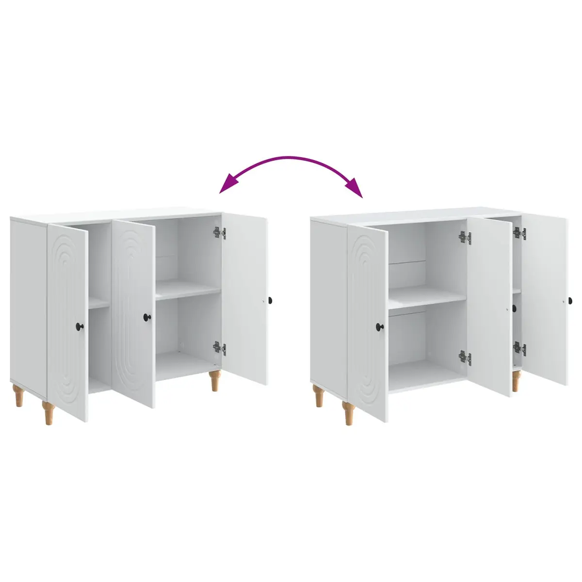 Sideboard Cabinet Modern White Engineered Wood 89x34.5x80cm