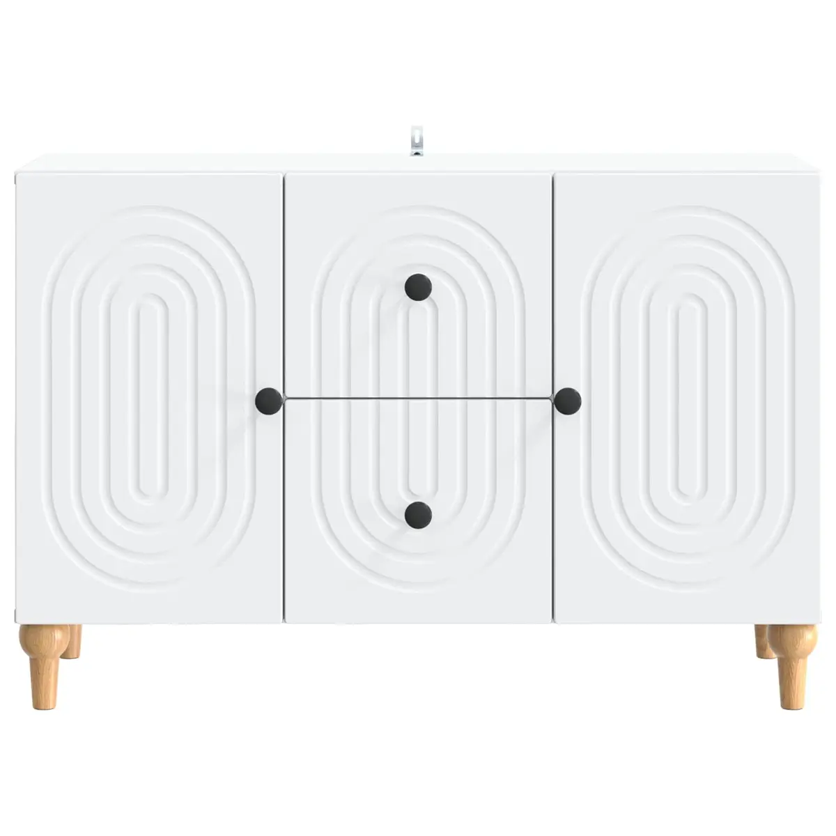 TV Cabinet White Modern Storage Unit with Drawer Engineered Wood Living Room