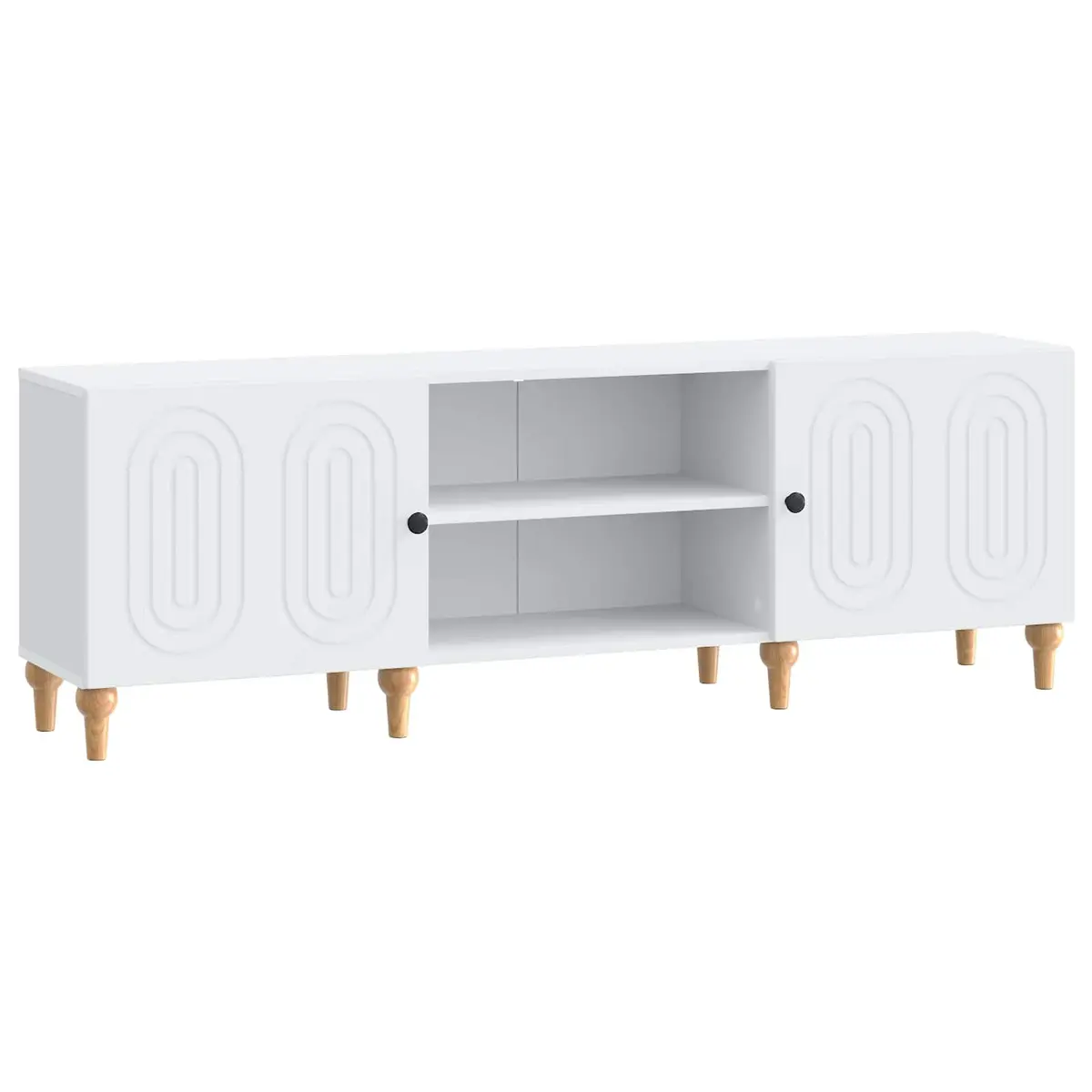 TV Cabinet White Modern Storage Unit 150 x 31 x 50 cm Engineered Wood