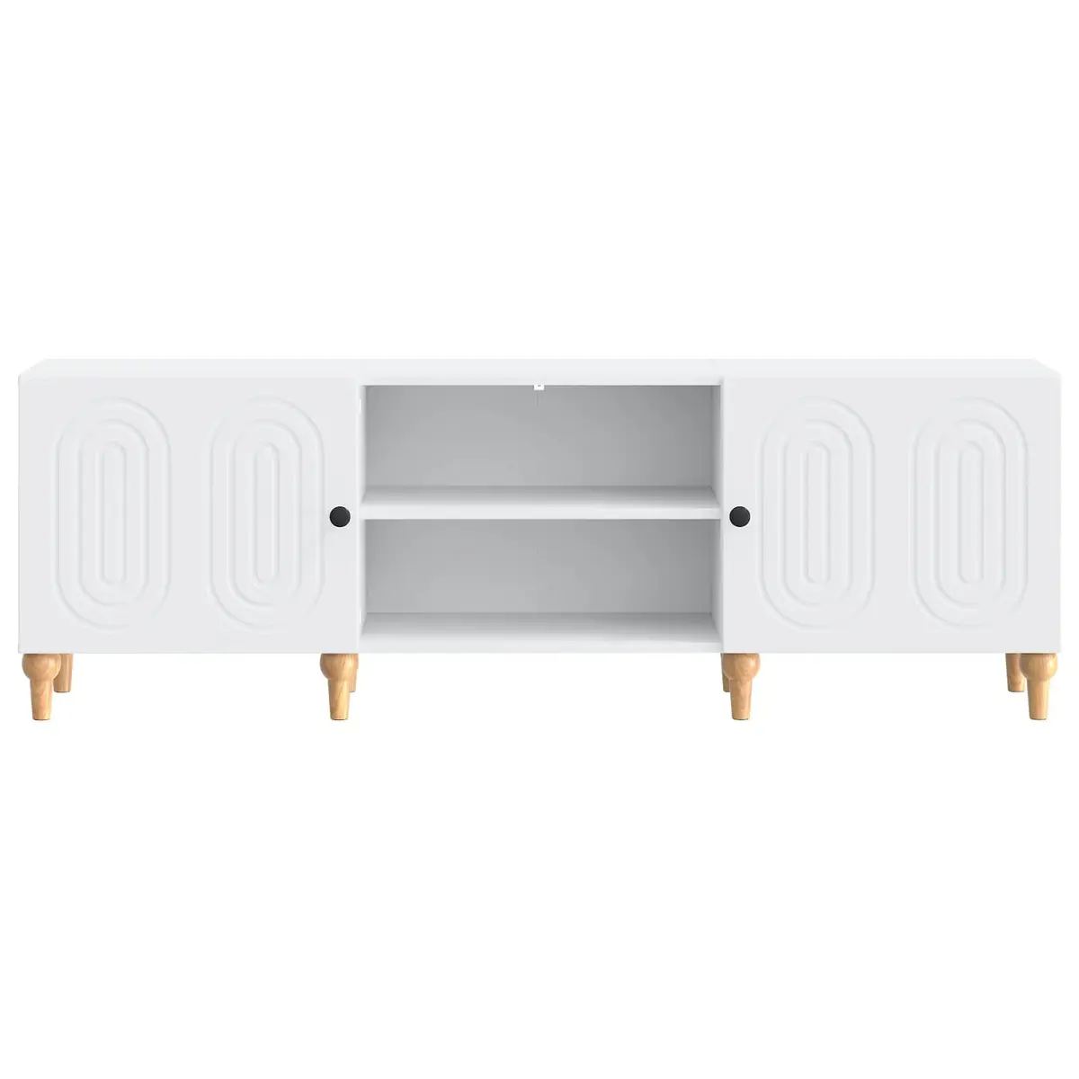 TV Cabinet White Modern Storage Unit 150 x 31 x 50 cm Engineered Wood